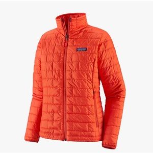 Patagonia orange light nano puff jacket